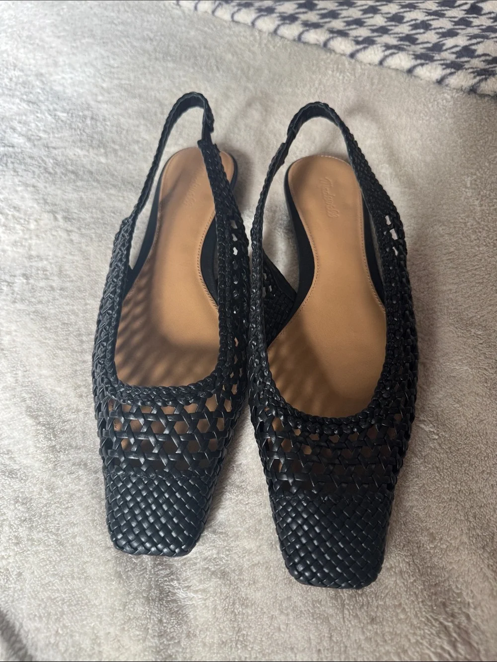 Madewell Black Woven Slingback Flats